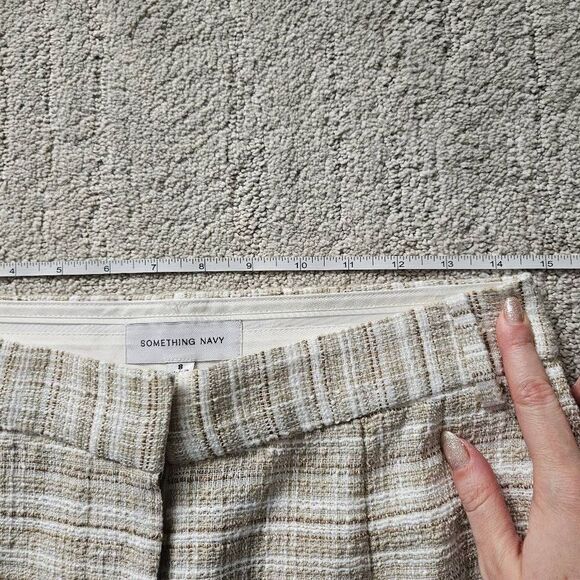 Something Navy Barbie Tweed Trousers in Beige Combo Size 8 - Picture 7 of 8